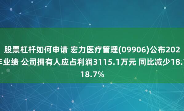 股票杠杆如何申请 宏力医疗管理(09906)公布2024年业绩 公司拥有人应占利润3115.1万元 同比减少18.7%