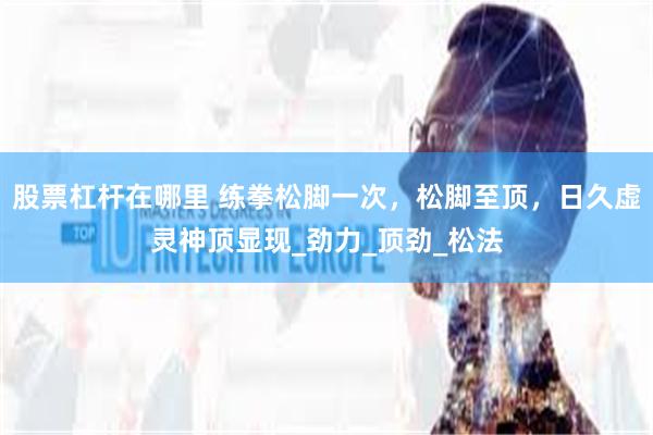 股票杠杆在哪里 练拳松脚一次，松脚至顶，日久虚灵神顶显现_劲力_顶劲_松法