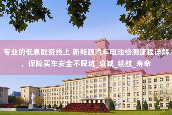 专业的低息配资线上 新能源汽车电池检测流程详解，保障买车安全不踩坑_衰减_续航_寿命