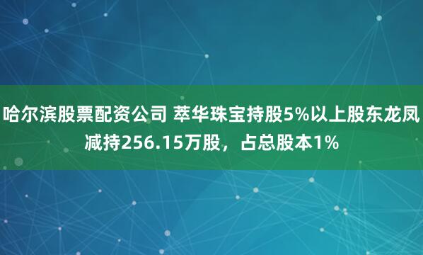 哈尔滨股票配资公司 萃华珠宝持股5%以上股东龙凤减持256.15万股，占总股本1%